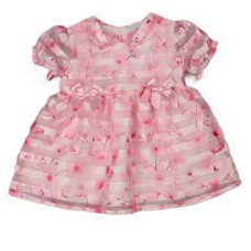 J33833: Baby Girls Lined Party Dress- Coral (1-2 Years)